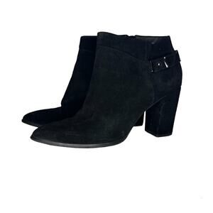 Seychelles Suede Leather Ankle Boots Black Womens 10